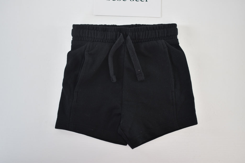 Black jersey shorts with pockets