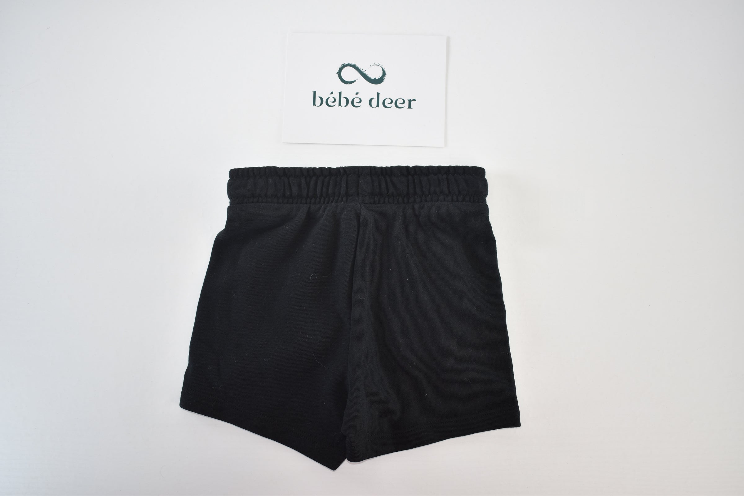 Black jersey shorts with pockets