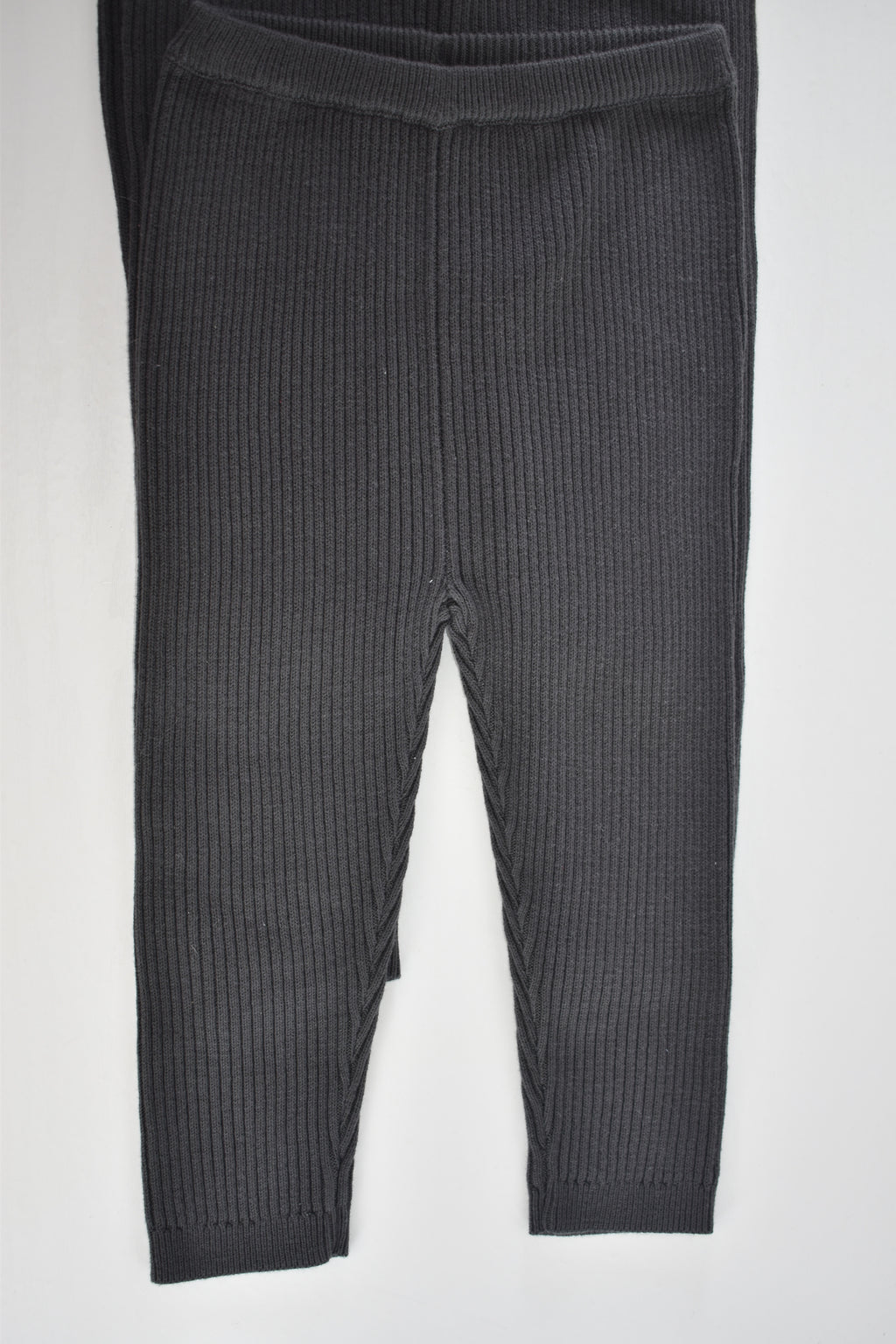 3-pack charcoal ribbed knit trousers