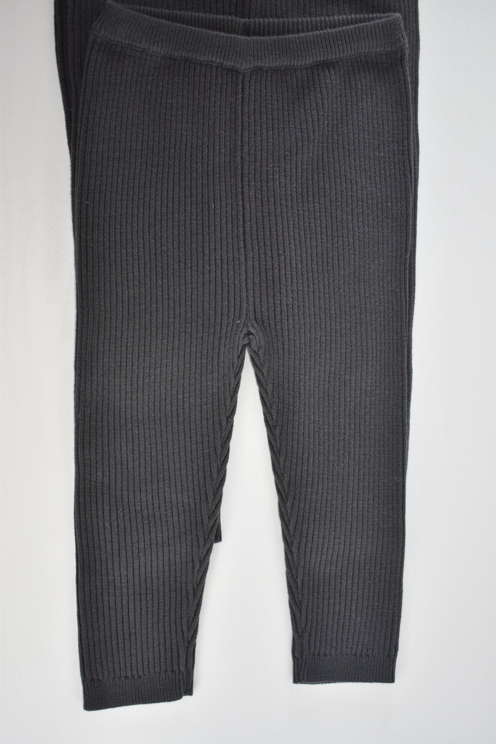 3-pack charcoal ribbed knit trousers