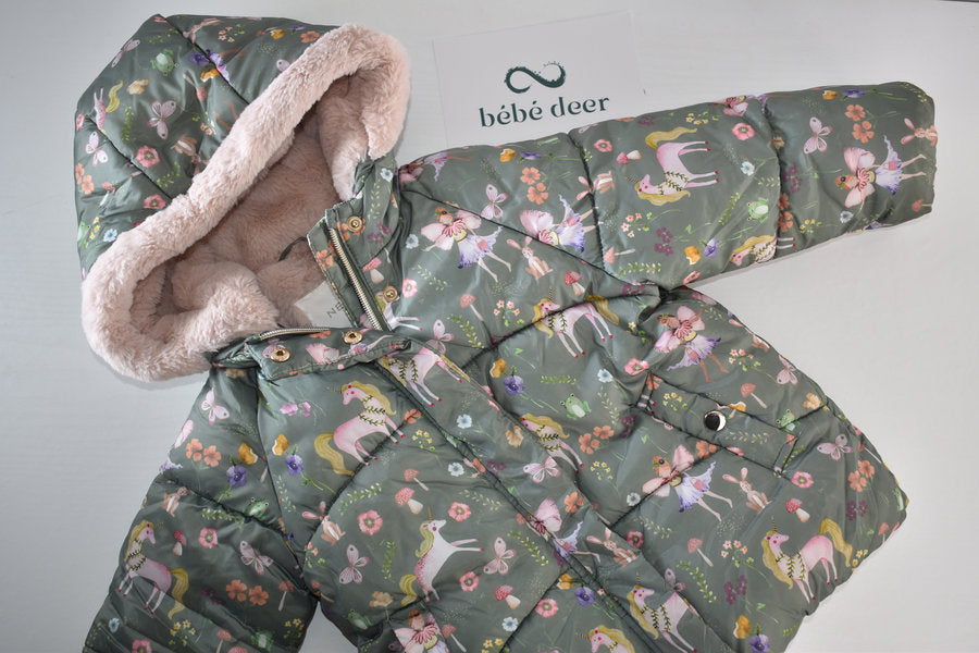 Manteau d'hiver matelassé fée et licorne