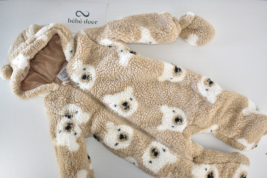 Teddy Bear Fleece Pramsuit