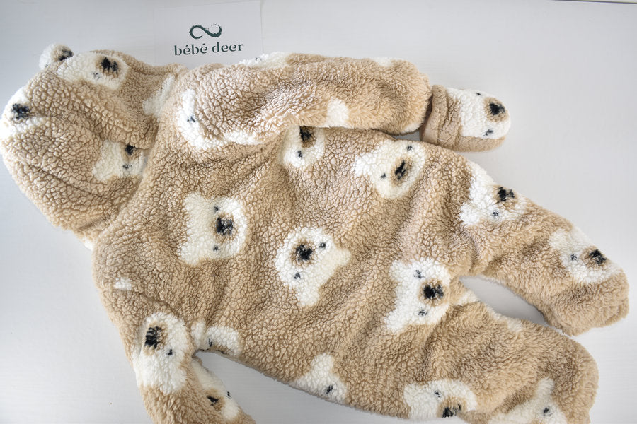 Teddy Bear Fleece Pramsuit