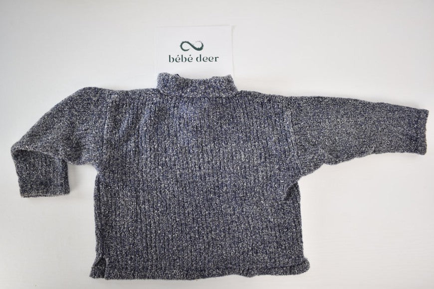 Blue Knit Half-Zip Jumper