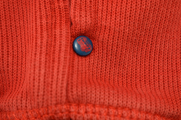 Veste orange à capuche zippée avec écusson brodé