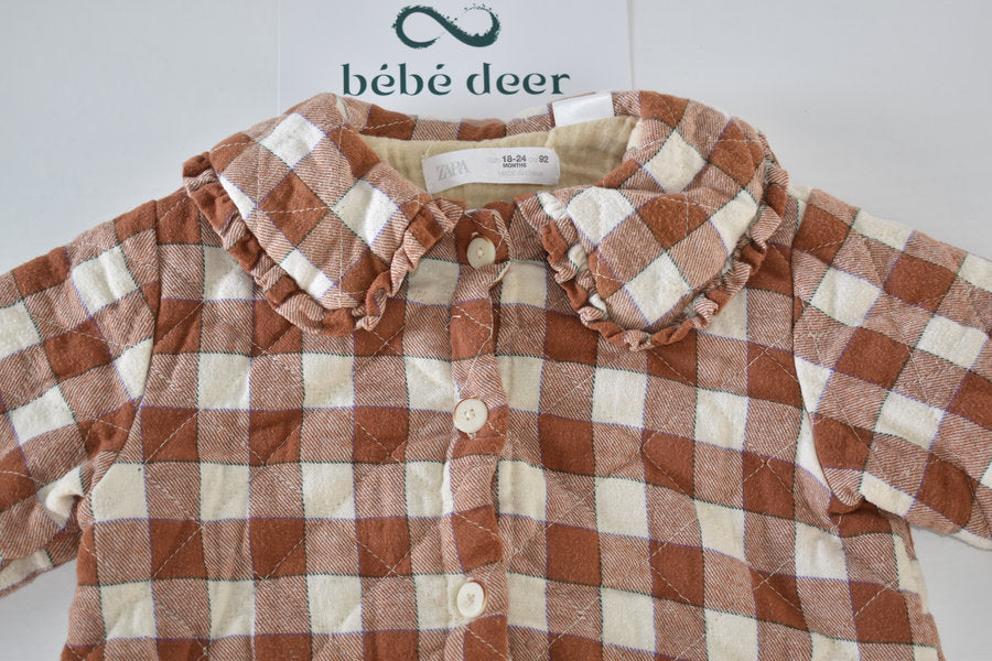 Warm Quilted Check Jacket