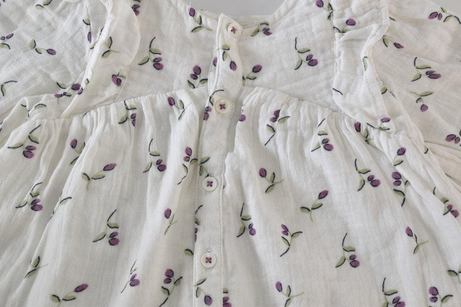 White Floral Cotton dress