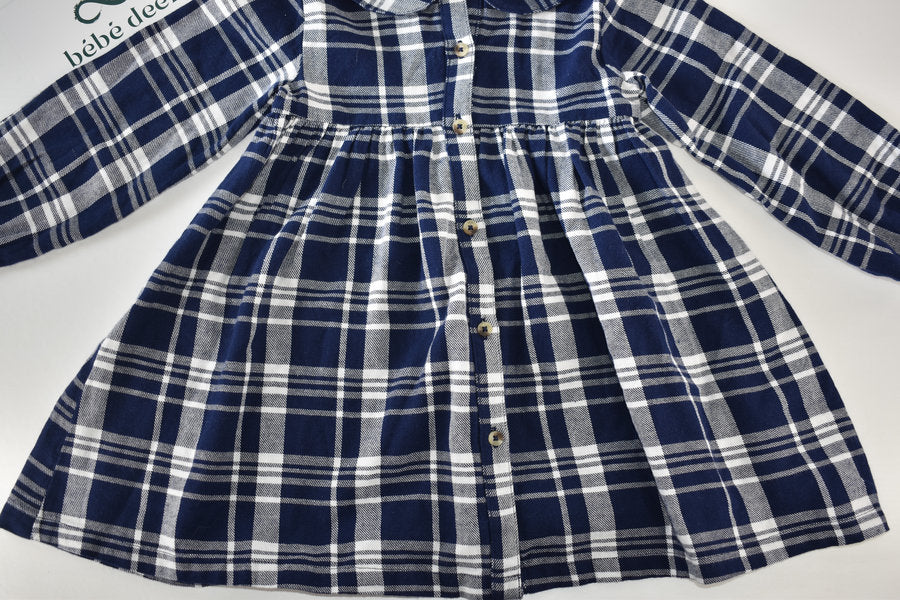 Blue Check Cotton Dress