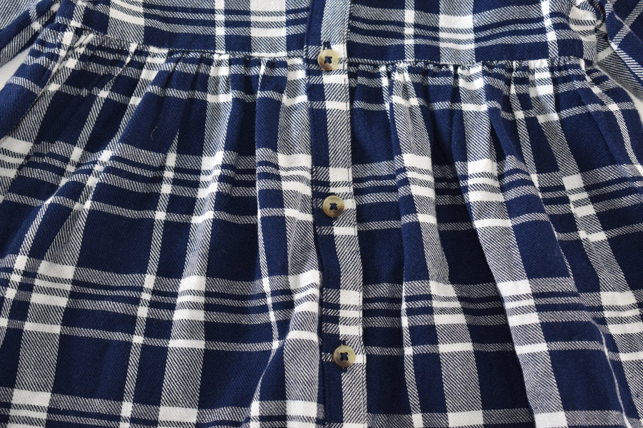 Blue Check Cotton Dress