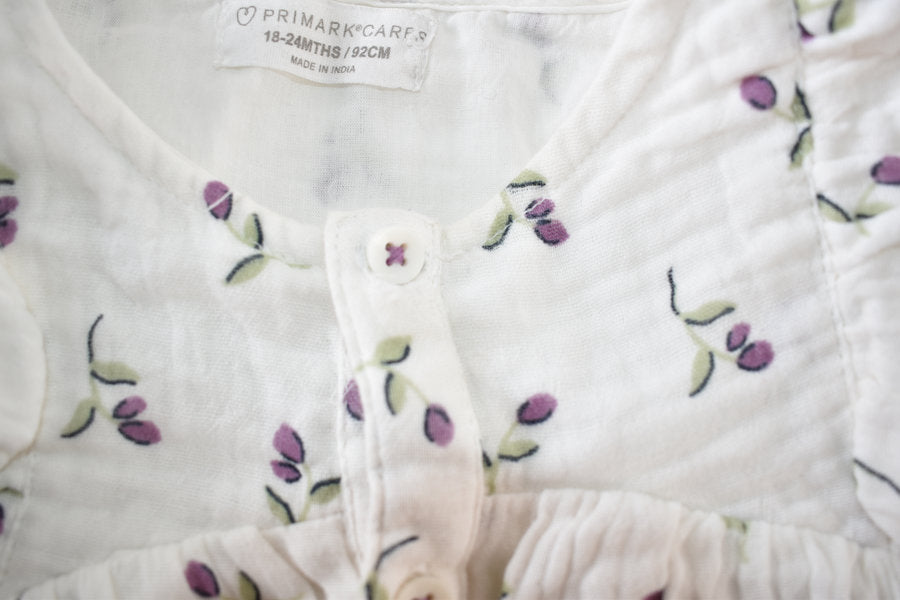White Floral Cotton dress