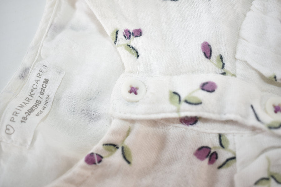 White Floral Cotton dress