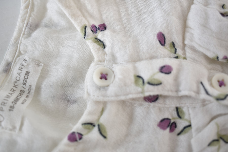 White Floral Cotton dress