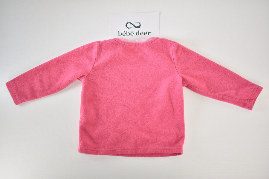 Haut de pyjama en polaire rose lapin