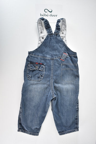 Denim dungarees with cargo pockets
