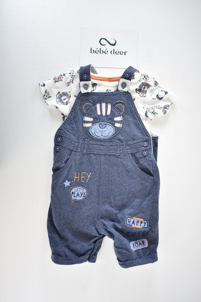 Safari dungaree set with matching bodysuit
