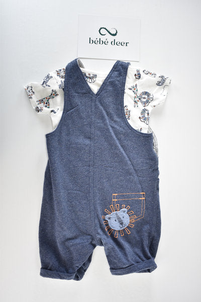 Safari dungaree set with matching bodysuit
