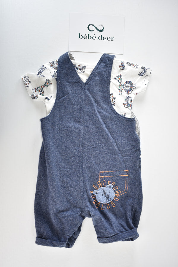 Safari dungaree set with matching bodysuit