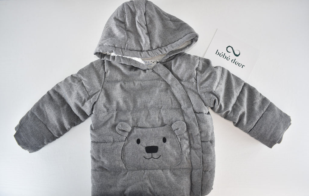 Grey padded bear coat