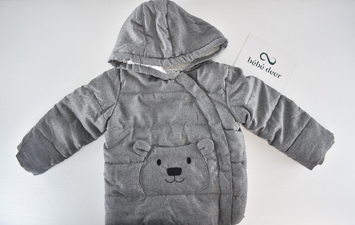 Grey padded bear coat