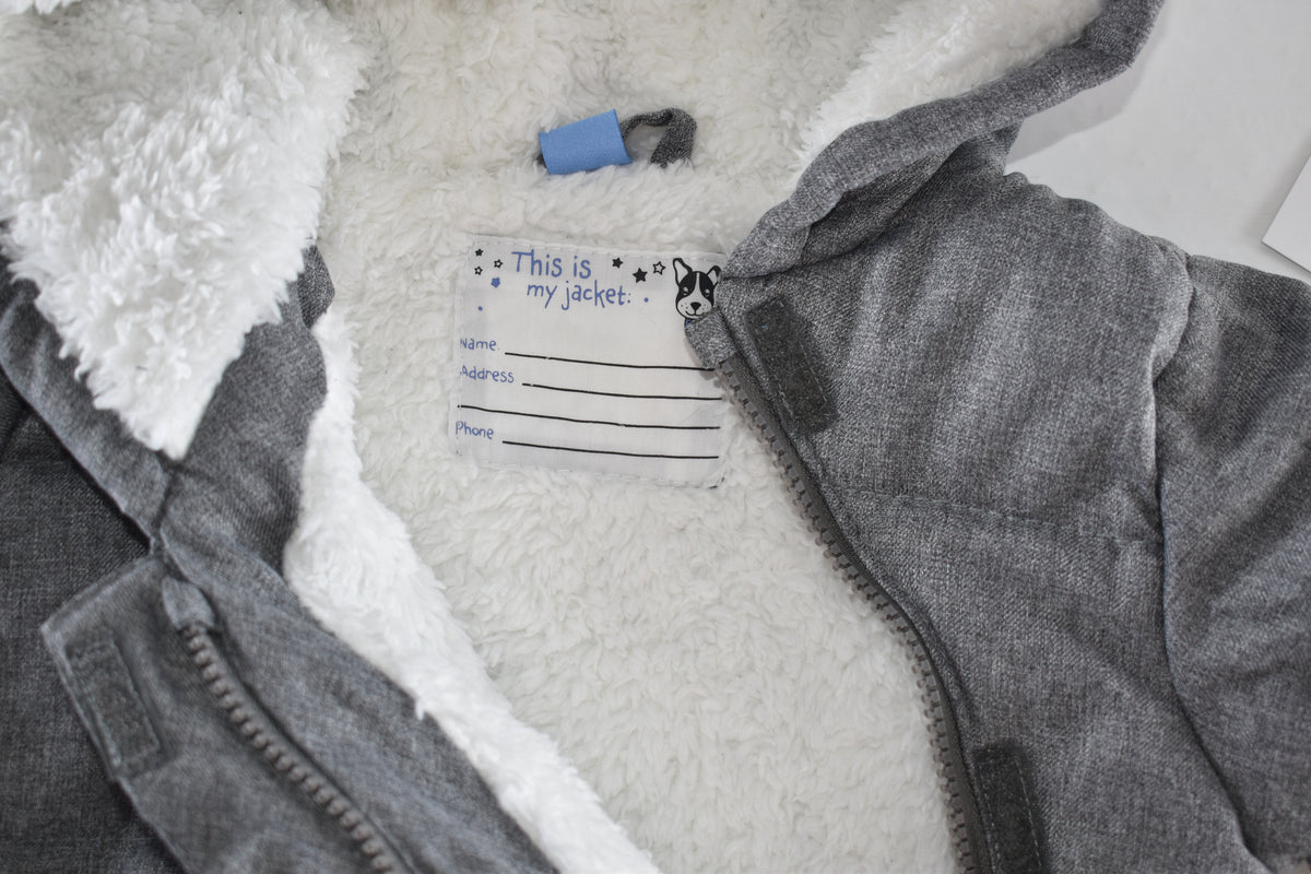 Grey padded bear coat