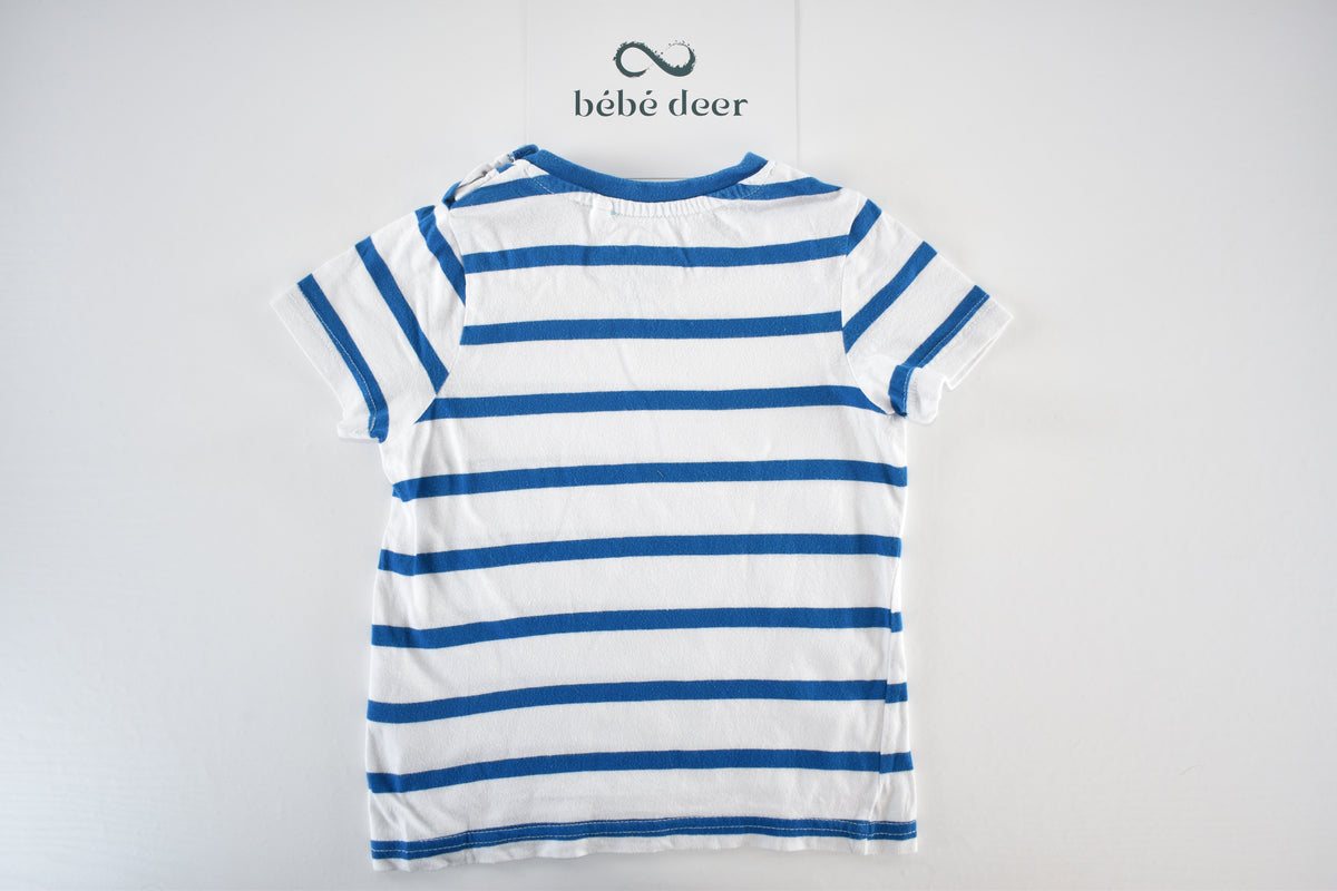 Striped short sleeve top