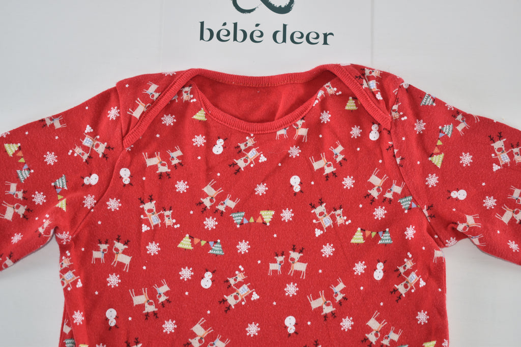 Christmas reindeer long sleeve bodysuit