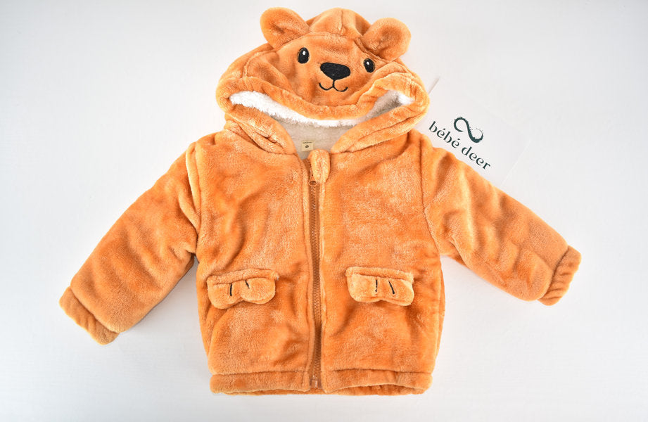 Bear hooded fleece jacket