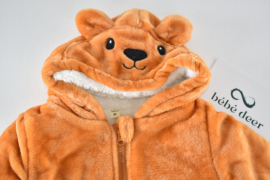 Bear hooded fleece jacket