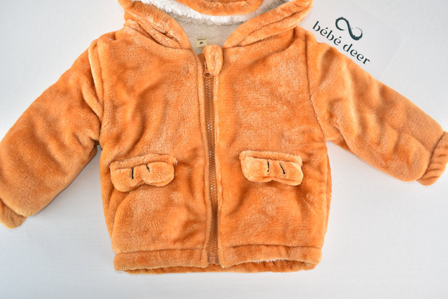 Bear hooded fleece jacket