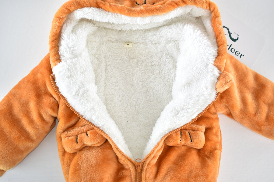 Bear hooded fleece jacket