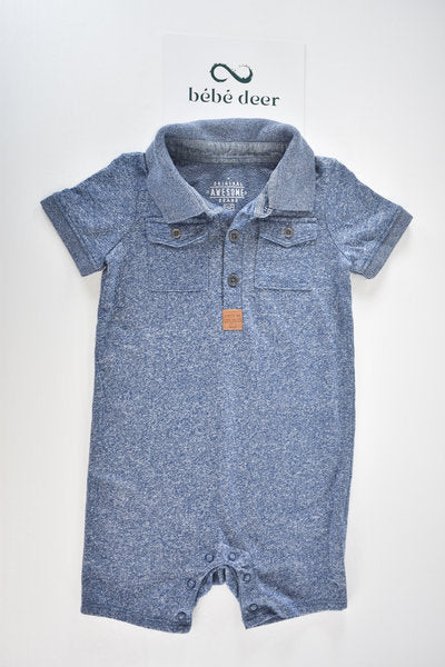 Blue marl polo romper
