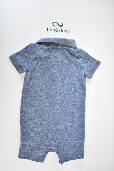 Blue marl polo romper
