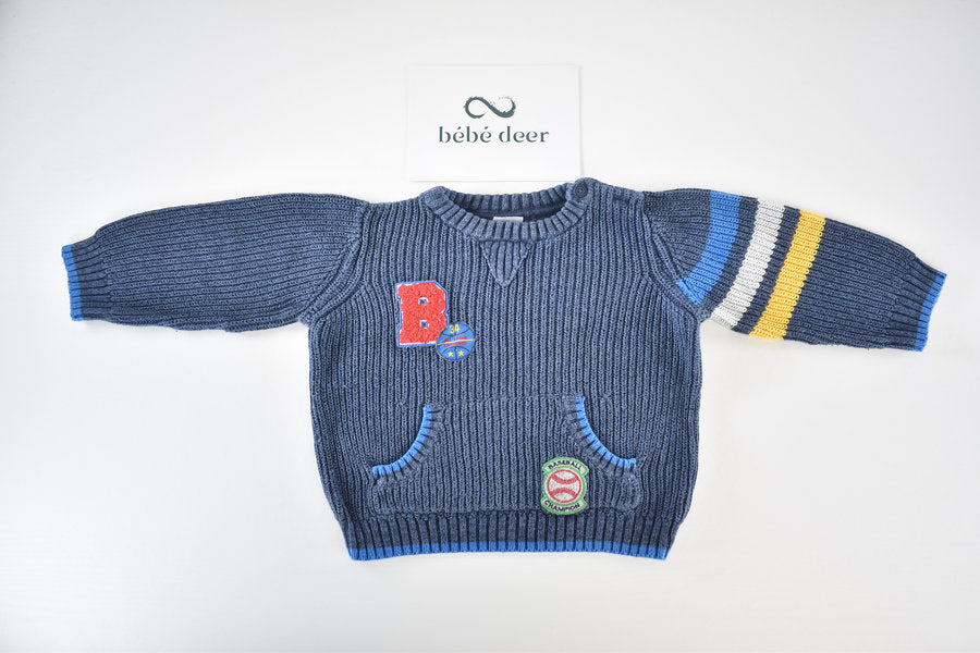 Knitted baseball jumper