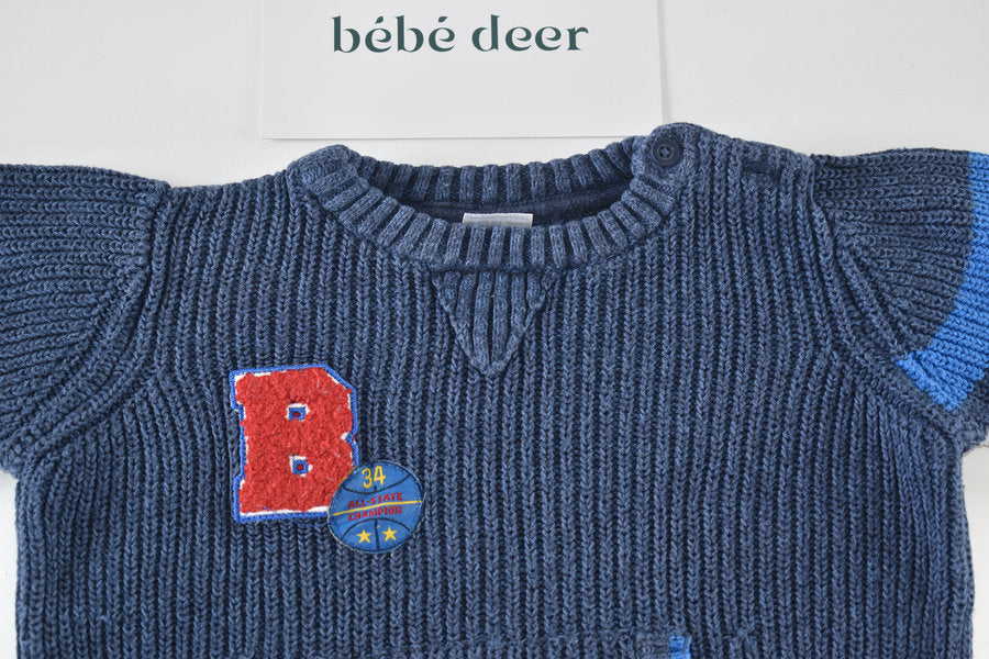 Knitted baseball jumper