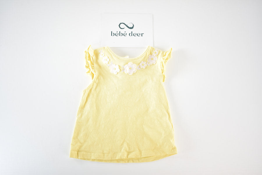 Yellow top with floral collar detail