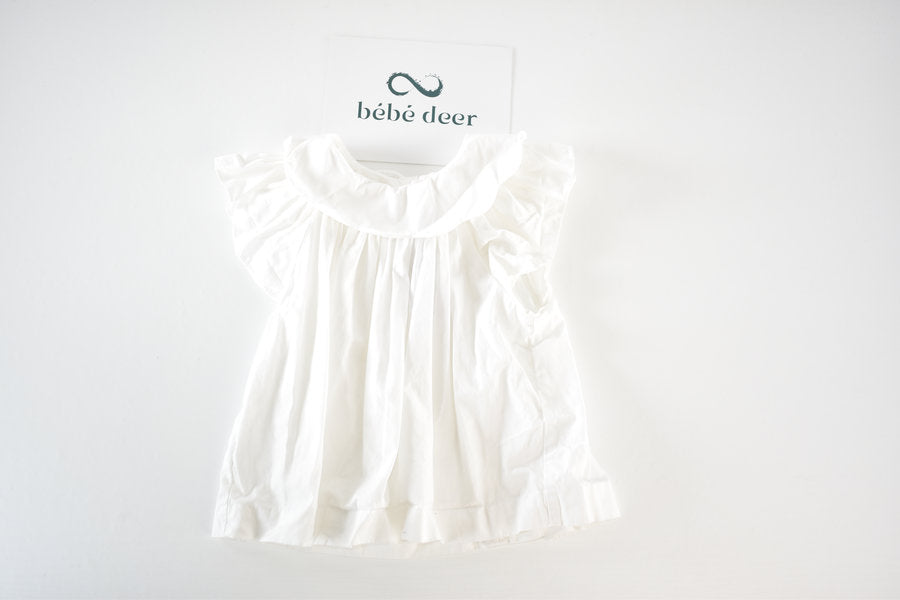 White frill top with peter pan collar