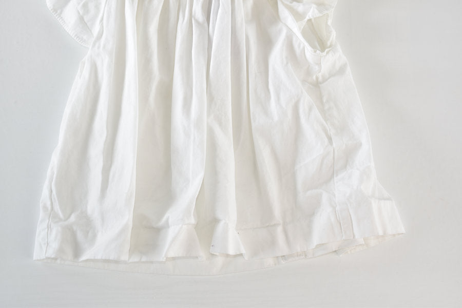 White frill top with peter pan collar