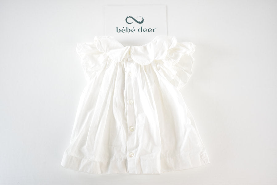 White frill top with peter pan collar