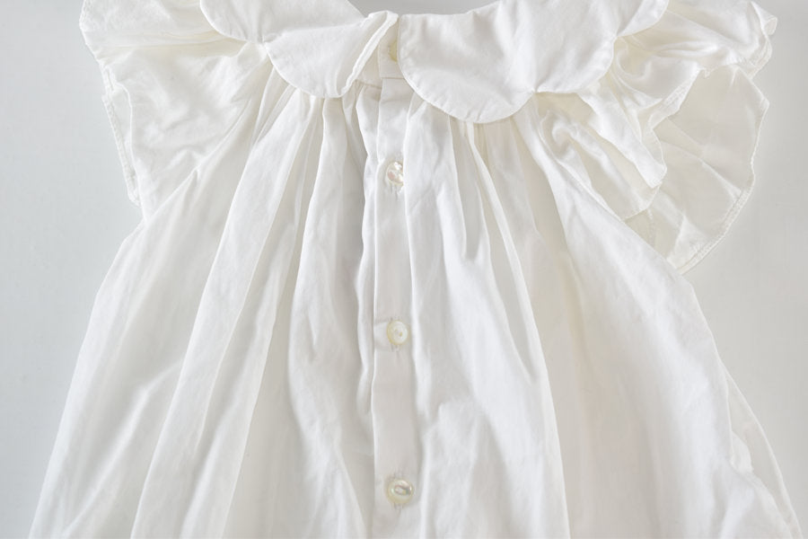 White frill top with peter pan collar