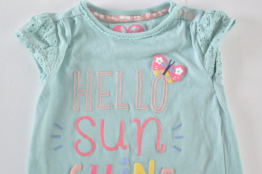 Hello Sunshine top with butterfly detail