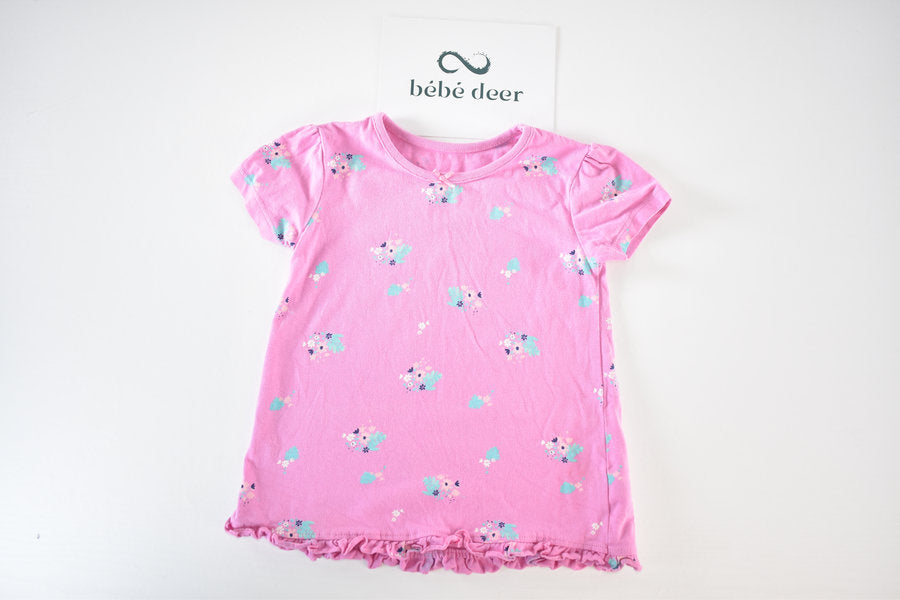 Pink floral short sleeve top