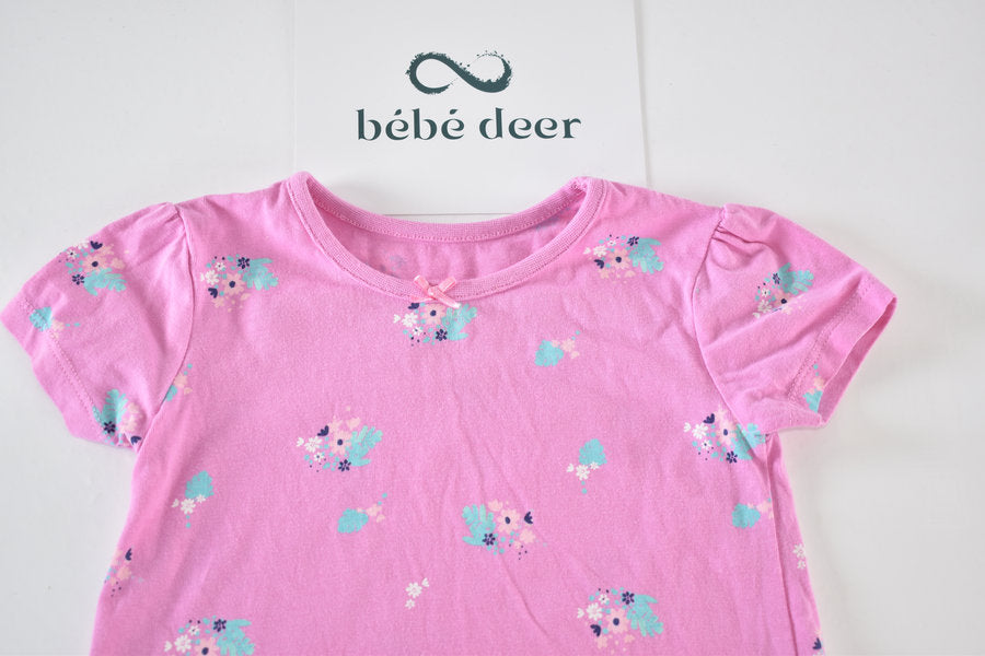 Pink floral short sleeve top