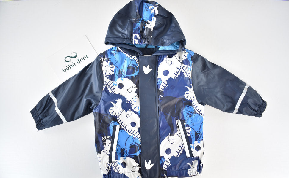 Blue dinosaur hooded jacket