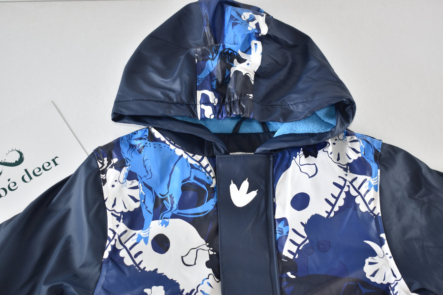 Blue dinosaur hooded jacket