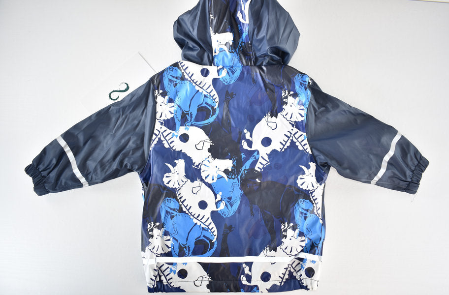 Blue dinosaur hooded jacket