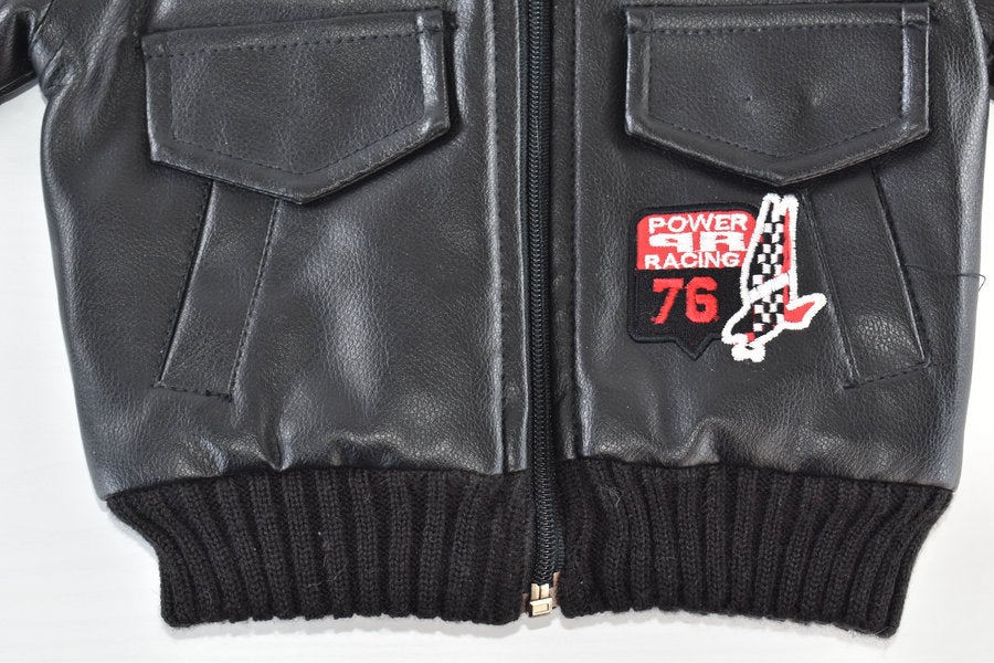 Biker style faux leather jacket