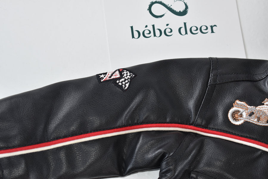 Biker style faux leather jacket