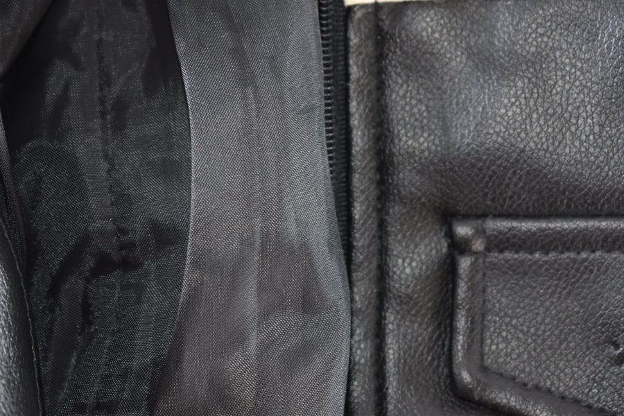 Biker style faux leather jacket