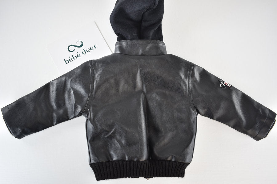 Biker style faux leather jacket