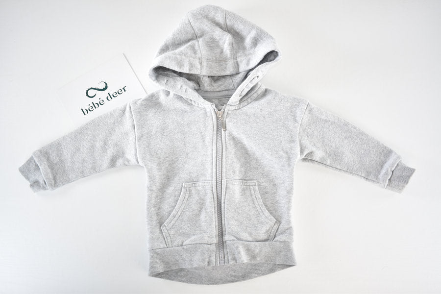 Grey zip-up hoodie
